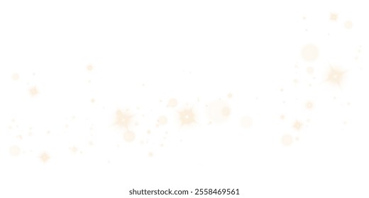 Christmas Dust. Christmas Bokeh Lights. Festive designs. gold png dust light. Christmas background of glowing dust. Sparkle overlay. Holiday powder dust for cards, invitations, banners and adverts.	