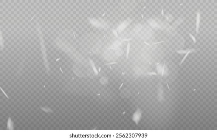 Christmas Dust. Christmas Bokeh Lights. Festive Designs.White png dust light. Christmas background of shining dust. Spark overlay. Holiday powder dust for cards, invitations, banners, and ads.