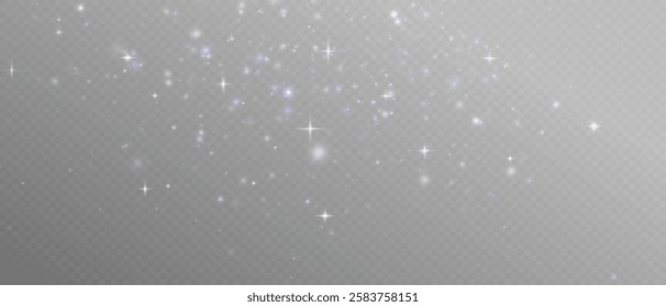 Christmas Dust. Christmas Bokeh Lights. Festive Designs. Png dust light. Christmas background of shining dust. Spark overlay. Holiday powder dust for cards, invitations, banners, and ads.