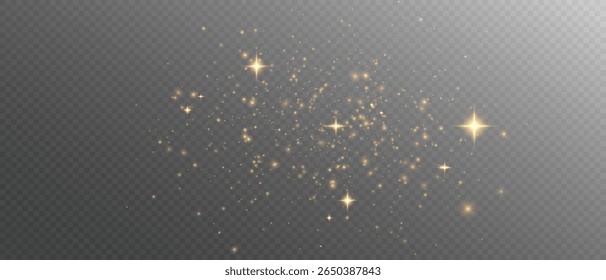 Christmas Dust. Christmas Bokeh Lights. Festive Designs.White png dust light. Christmas background of shining dust. Spark overlay. Holiday powder dust for cards, invitations, banners, and ads.