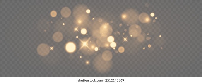 Poeira de Natal brilhante bokeh confete luz e brilho textura sobreposição para o seu design. Png de pó de ouro brilhante festivo. pó de pó de férias para cartões, convites, banners.