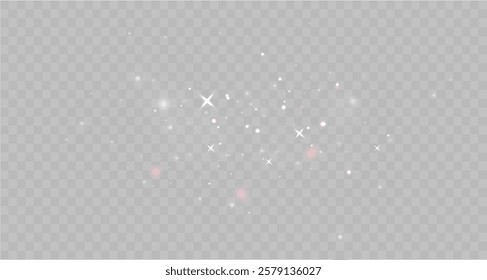 Christmas dust glowing bokeh confetti light and glitter texture overlay for your design. Festive sparkling gold dust png. Holiday powder dust for cards, invitations, banners.	