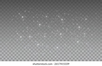 Christmas dust glowing bokeh confetti light and glitter texture overlay for your design. Festive sparkling gold dust png. Holiday powder dust for cards, invitations, banners.	
