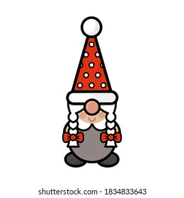 christmas dwarf girl vector image