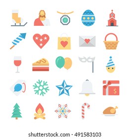 Christmas and Easter Colored Vector Icons 1