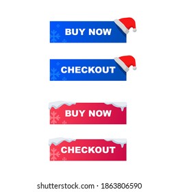 Christmas E-commerce Shopping Web Buttons Icon Labels Vector