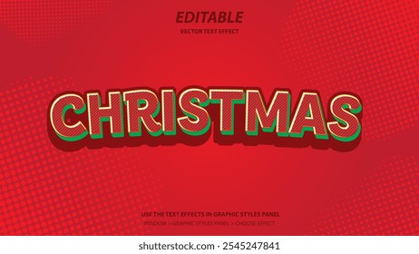 Christmas Editable Font Effect Vector