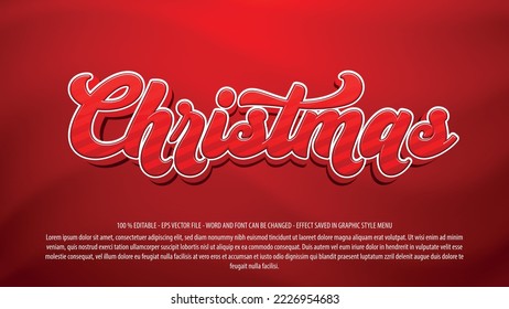 Christmas editable text effect template with 3d style use for logo and business brand