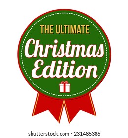 Christmas edition badge on white background, vector illustration