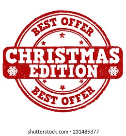 Christmas edition grunge rubber stamp on white background, vector illustration