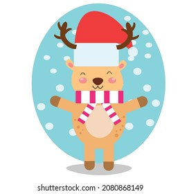 Christmas edition reindeer vector is perfect for stickers, ornaments, and other design needs