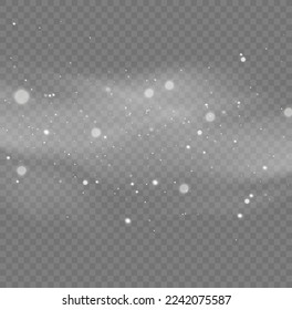 Efecto navideño de una ventisca fría. Recorridos de la curva del aliento congelante. Flujo nevado de flujo ahumado, vapor helado. Viento frío con soplo de nieve, invierno con humo blanco volando copos de nieve. Ilustración del vector