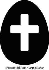 Christmas egg vector glyph flat icon