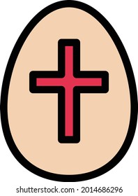 Christmas egg vector line colour icon