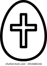 Christmas egg vector thin line icon