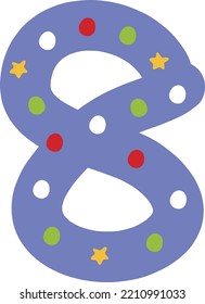 Christmas eight number decoration lettering