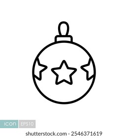 Christmas elegant ball in embossed pattern vector icon. Winter sign. Graph symbol for event and holiday web site and apps design, logo, app, UI
