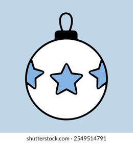Navidades de bola elegante en el icono de Vector de patrón en relieve. Signo de invierno. Símbolo de gráfico para el Sitio web del acontecimiento y de la fiesta y diseño de los App, logotipo, App, UI