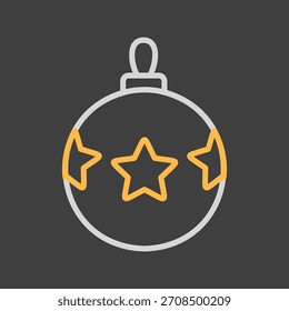 Christmas elegant ball in embossed pattern vector on dark background icon. Winter sign. Graph symbol for event and holiday web site and apps design, logo, app, UI