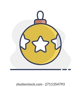 Navidades de bola elegante en el icono de Vector de patrón en relieve. Signo de invierno. Símbolo de gráfico para el Sitio web del acontecimiento y de la fiesta y diseño de los App, logotipo, App, UI