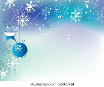 Navidad elegante fondo azul con bolas colgantes