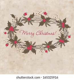 Christmas elegant vector  illustration with beautiful berries.