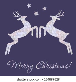 Christmas elegant vector  illustration with deers.