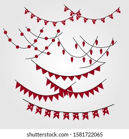 Christmas element banner background. Festival banner graphics card. set flag for happy time.