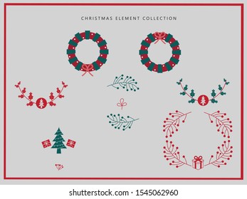 Christmas element bundle collection vector