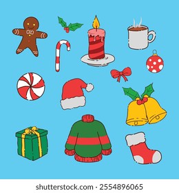 Christmas element collection illustration vector