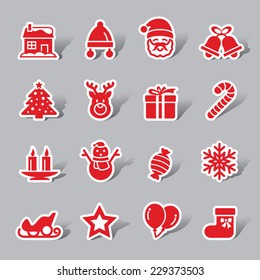 Christmas Element Color Icon Label