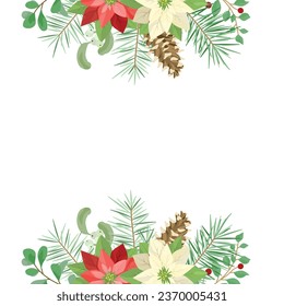 christmas element decoration with poinsettia