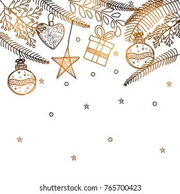 Christmas element design in doodle style.