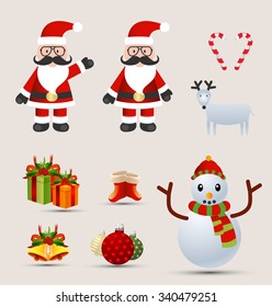 Christmas element design vector set