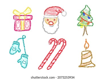 Christmas element doodles. Color vector item. Illustration with decoration. Design for prints and cards.