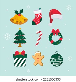 Christmas element flat design collection