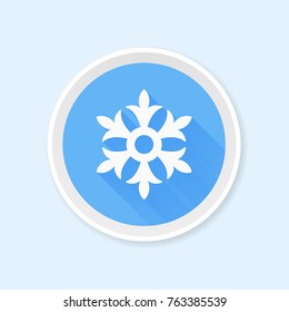 Christmas element in flat style with snowflake.