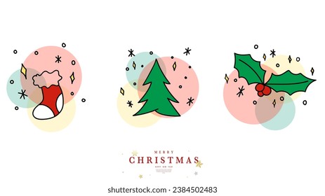 Christmas Element in Christmas holiday on background , Flat Modern design , illustration Vector EPS 10