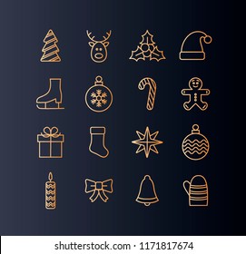 Christmas element icon set 
