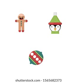 Christmas element icon set vector