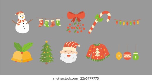 Christmas Element Illustration Vector Set