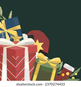 Christmas Element Illustrations Frame Background