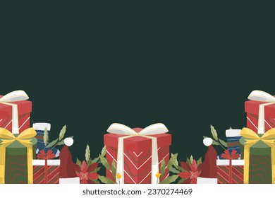 Fondo del marco de las ilustraciones de elementos de Navidad
