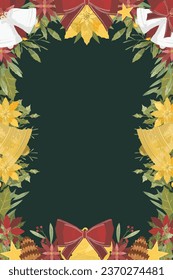 Fondo del marco de las ilustraciones de elementos de Navidad
