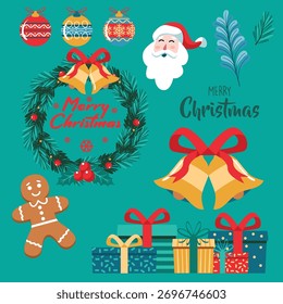 Weihnachtselementpackung, isolierter Vektor