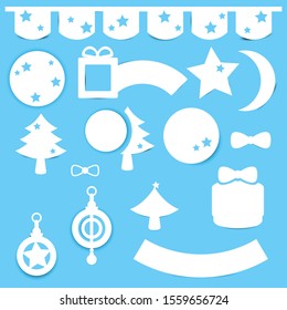 Christmas element paper decoration set