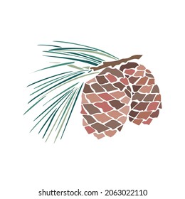 Christmas element. Christmas pinecone. Vector illustration design element set. Isolated vector design. Template for design.