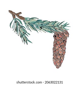 Christmas element. Christmas pinecone. Vector illustration design element set. Isolated vector design. Template for design.