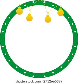 Navidades elemento de forma redonda fondo verde y bola colgante 