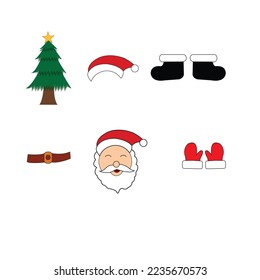 Christmas element santa cristmas tree vector illustration